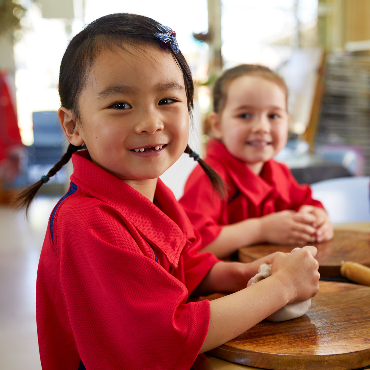 Kindergarten students at Kingsway Christian College doing art class